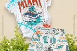 Ignite Your Game Day Spirit with the Miami Dolphins Fire T-shirt and Shorts!