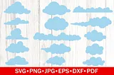 Cloud Silhouettes Bundle | Clouds SVG Free