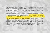 Gray background with darker gray letter watermarks. Paragraph of black typewriter text with one sentence in the middle highlighted in yellow. Text is in the blog.