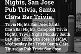 Bay Area Peninsula Trivia Nights (Palo Alto, San Mateo, Redwood City & More)
