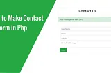 How to Make Contact US Form In Php With Mail