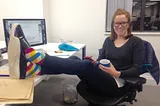 Phoebe Slacking off in her Slack socks