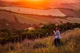 A woman looking out over the landscape