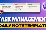 Daily Note Template for Task Management in Obsidian