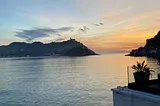 Sunset on San Sebastian as photographed by the author.