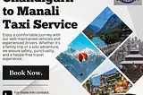 Chandigarh to Manali Taxi Services: What You Need to Know Before You Book