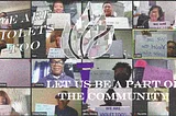 A picture of the union members and an image of NYU’s torch with the words “We are violets too” and “Let us be a part of the community”.