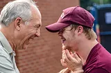 Moment of laughter between two men