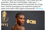 “Do not be afraid to Disappear”: Michaela Coel’s Brilliant Life Advice is Exactly what I Needed…