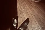 High-heels on a kitchen floor