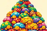 A bottomless pile of cute colourful turtles
