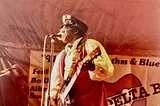 Photo of Bo Diddley at the Delta Blues Festival