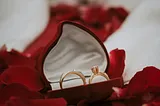 A box of two marriage rings