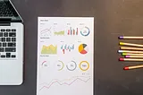 Printout of graphs on a desktop