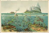 antique print of slice of ocean above and below sea level