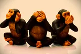 Three monkeys, see no evil, hear no evil