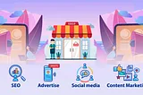 Illustration of Small business digital marketing campaigns