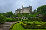Magnificent view of Dunrobin Castle and Gardens.