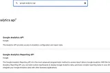 Enabling Google Analytics Reporting API