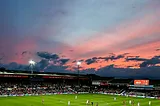 a beautiful sunset over Kenilworth Road stadium