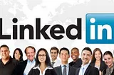 Image of a group of professionals below the LinkedIn logo