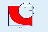 What is the Area of the Red Region?