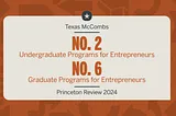 McCombs Entrepreneurship Again Hits No. 2 in Princeton Review Rank