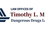 Law firm logo for Law Offices of Timothy L. Miles, blue and red, dangerous drugs lawyer