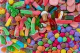 A close-up of brightly coloured children’s sweets.