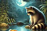 Raccoon and a fish, an unlikely friendship