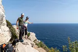 Hiking and climbing the Calanques de Sourmiou, France