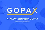 KLEVA listing on GOPAX