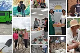 Collage of different photos showing young people engaging in community service in new and exciting ways