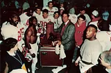 Locker room of the Alabama Crimson Tide after the 1992 SEC Championship game, posted by Myron L. Pope, Team member and Former Vice President of Student Life, University of Alabama