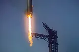 An image taken when the booster was settling into the tower automatically