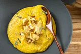 Creamy Pumpkin Polenta with Butter Sage