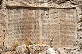 An image of cuneiform from roughly 486 to 465 BCE, during the reign of Xerxes I of the Achaemenid Empire, written in Elamite, Old Persian, and Babylonian.