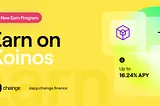 Earn up to 16% APY on Koinos!