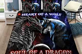 Dragon heart of a wolf soul of a dragon bedding set