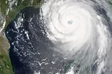 Satellite image of hurricane Katrina.