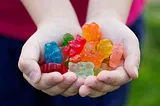 A handful of CBD gummies