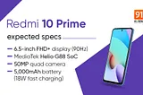 Specs of the New Redmi 10 Prime