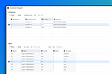 Dropbase app screenshot with 2 tables and a sidebar widget