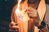 Burning paper