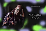 Photo of Mariame Kaba on the left with the words “ZORA CELEBRATES MARIAME KABA” on the right against a gray/black/lime-green blurred background.