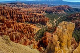 A view of Bryce Canyon National Park, and its hoodoos.