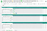 Screenshot of the main Habit Tracker tab with clickable checkboxes.