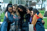 Zaria, Bailee Madison, Chandler Kinney, Malia Pyles, Maia Reficco in Pretty Little Liars Original Sin