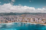 An aerial view of the city of Honolulu.