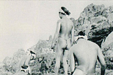 Ama freedivers in loincloths and headscarves, photographed in 1956.